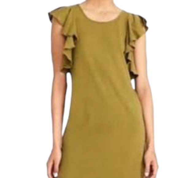 J Crew Factory Ruffled Shoulder T-Shirt Dress - Picture 3 of 9